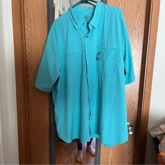 G.H. Bass & Co. Men's Casual Button Down Shirt - Aqua - Picture 1 of 3